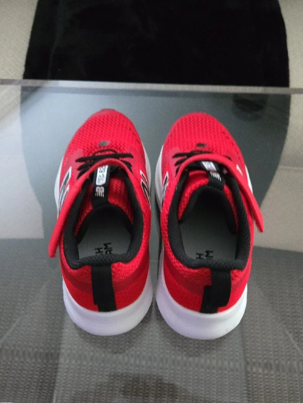 New Balance Kids Red Athletic Sneakers with Hook-and-Loop Strap